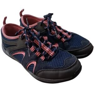 LANDS' END Cute‎ Sneakers 6.5 Blue Pink Suede Mesh Hiking Walking Comfort School